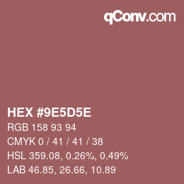 Color code: HEX #9E5D5E | qconv.com