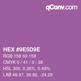 Color code: HEX #9E5D9E | qconv.com