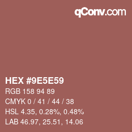 Color code: HEX #9E5E59 | qconv.com