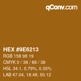 Color code: HEX #9E6213 | qconv.com