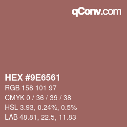 Código de color: HEX #9E6561 | qconv.com