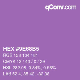 Color code: HEX #9E68B5 | qconv.com