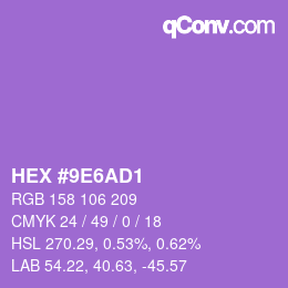 カラーコード: HEX #9E6AD1 | qconv.com