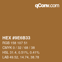 Color code: HEX #9E6B33 | qconv.com