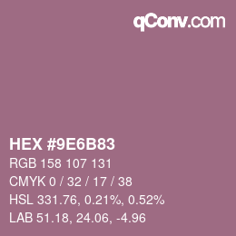 颜色代码: HEX #9E6B83 | qconv.com