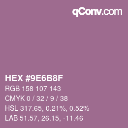 颜色代码: HEX #9E6B8F | qconv.com