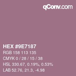 颜色代码: HEX #9E7187 | qconv.com