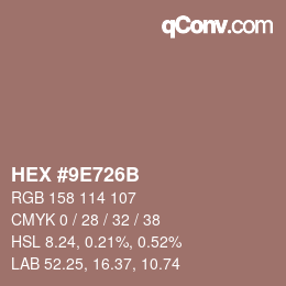 Farbcode: HEX #9E726B | qconv.com
