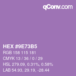 颜色代码: HEX #9E73B5 | qconv.com