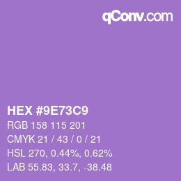 カラーコード: HEX #9E73C9 | qconv.com