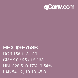 Color code: HEX #9E768B | qconv.com