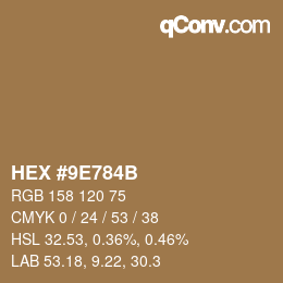 Farbcode: HEX #9E784B | qconv.com