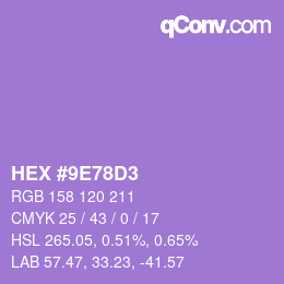 Color code: HEX #9E78D3 | qconv.com