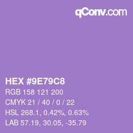 Código de color: HEX #9E79C8 | qconv.com