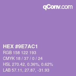 Color code: HEX #9E7AC1 | qconv.com