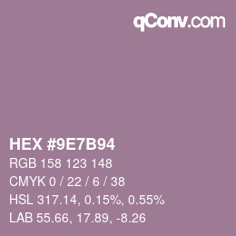 Farbcode: HEX #9E7B94 | qconv.com