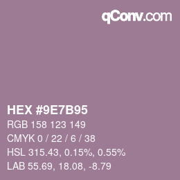 Farbcode: HEX #9E7B95 | qconv.com