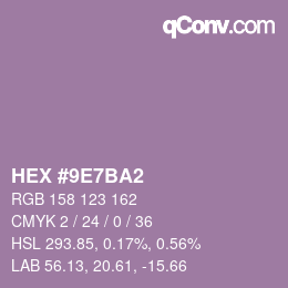 カラーコード: HEX #9E7BA2 | qconv.com