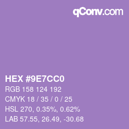 颜色代码: HEX #9E7CC0 | qconv.com