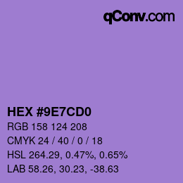 颜色代码: HEX #9E7CD0 | qconv.com