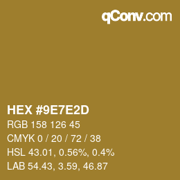 Color code: HEX #9E7E2D | qconv.com