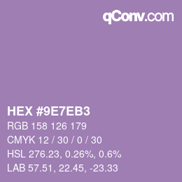 Color code: HEX #9E7EB3 | qconv.com