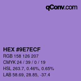 カラーコード: HEX #9E7ECF | qconv.com