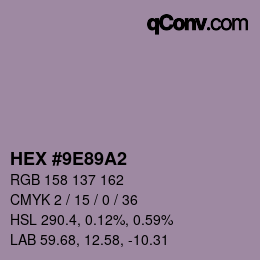 Color code: HEX #9E89A2 | qconv.com