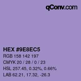カラーコード: HEX #9E8EC5 | qconv.com