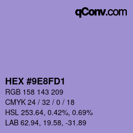 颜色代码: HEX #9E8FD1 | qconv.com