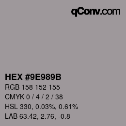 Color code: HEX #9E989B | qconv.com