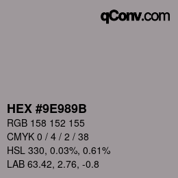 Color code: HEX #9E989B | qconv.com