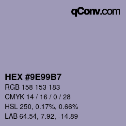 Color code: HEX #9E99B7 | qconv.com