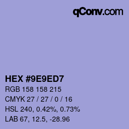 颜色代码: HEX #9E9ED7 | qconv.com