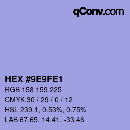 カラーコード: HEX #9E9FE1 | qconv.com