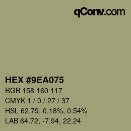 Color code: HEX #9EA075 | qconv.com