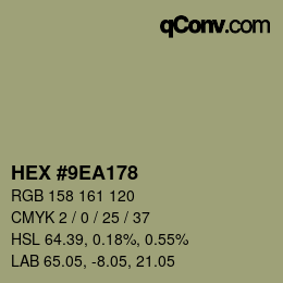 颜色代码: HEX #9EA178 | qconv.com