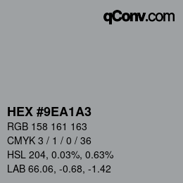 Color code: HEX #9EA1A3 | qconv.com