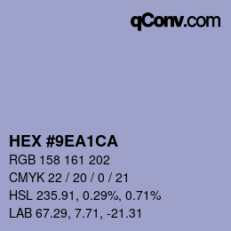 颜色代码: HEX #9EA1CA | qconv.com