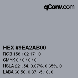 Color code: HEX #9EA2AB00 | qconv.com
