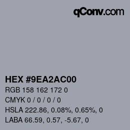 Color code: HEX #9EA2AC00 | qconv.com