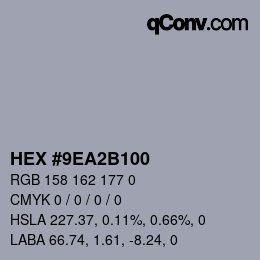 Color code: HEX #9EA2B100 | qconv.com