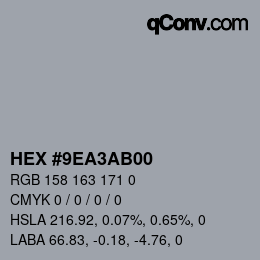 Color code: HEX #9EA3AB00 | qconv.com