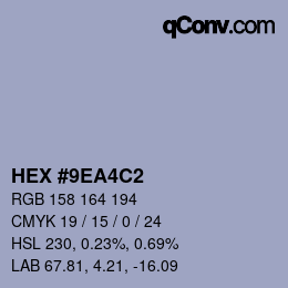 Color code: HEX #9EA4C2 | qconv.com