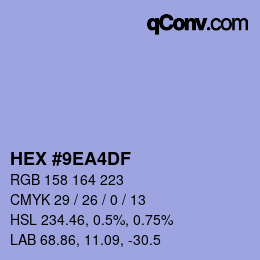 Color code: HEX #9EA4DF | qconv.com