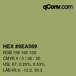 Farbcode: HEX #9EA569 | qconv.com