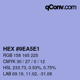 Color code: HEX #9EA5E1 | qconv.com