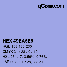 颜色代码: HEX #9EA5E6 | qconv.com