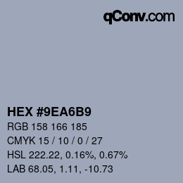 Color code: HEX #9EA6B9 | qconv.com
