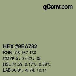 Color code: HEX #9EA782 | qconv.com